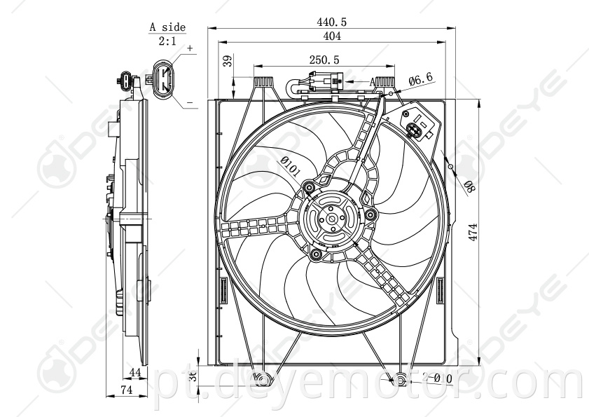 51887780 51787116 1560758 9S518C607BA ventilador de resfriamento do radiador do carro para FIAT 500 FORD KA